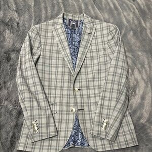 Men's Gray Plaid Blazer